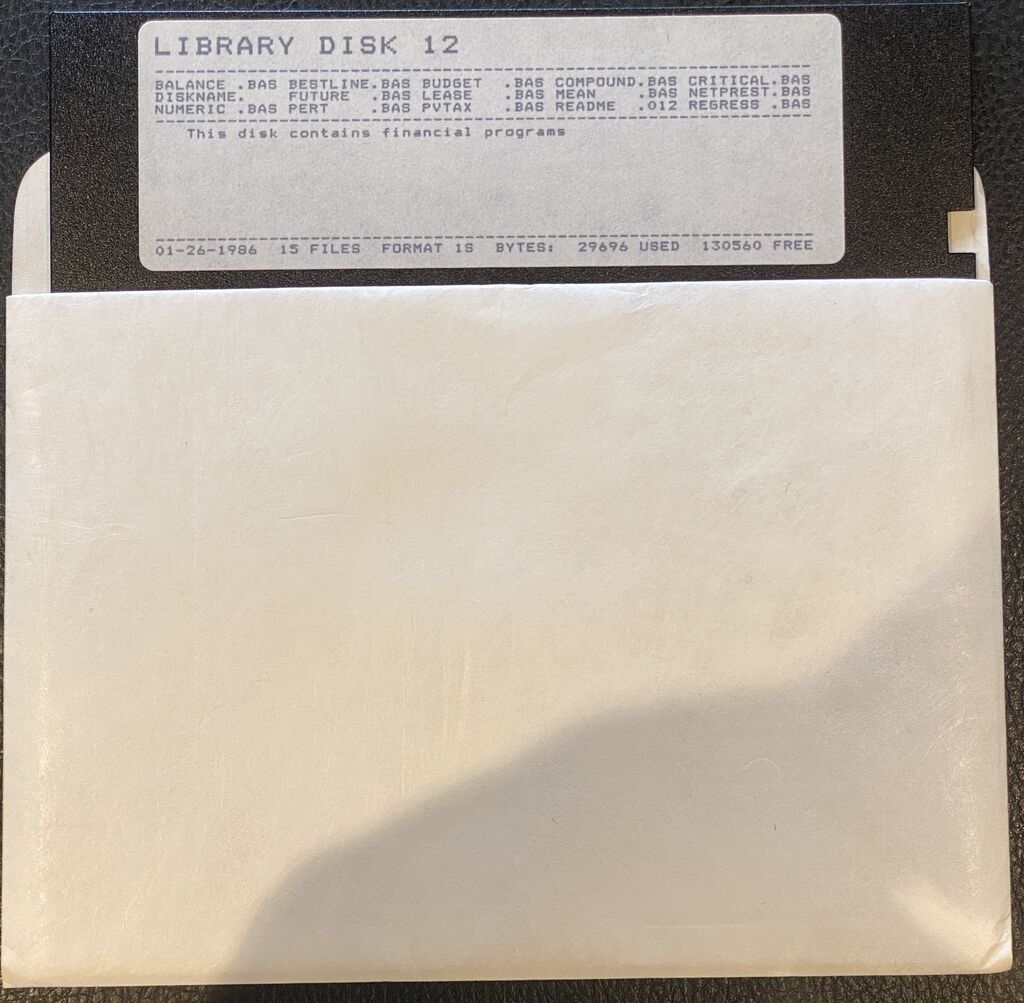 IBM-PC-User-Group-Software-Library_Disk-12-Jan-1986-FINANCIAL